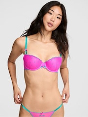 Victoria's Secret Pink Pink Berry Push Up Pop Stitch Embroidery Bra - Image 1 of 2