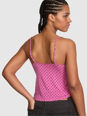 Victoria's Secret Pink Sizzling Strawberry Polka Dots Modal Lace Cami Pyjama Top - Image 2 of 2