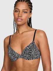 Victoria's Secret Pink Black Spiderweb Print Lightly Lined Bra - Image 1 of 2