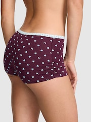 Victoria's Secret Pink Purple Rose Dog Print Boyshort Cotton Knickers - Image 2 of 2