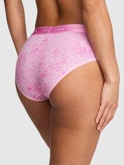 Victoria's Secret PINK Coconut Pink Leopard Print Hipster Cotton Logo Knickers - Image 2 of 2