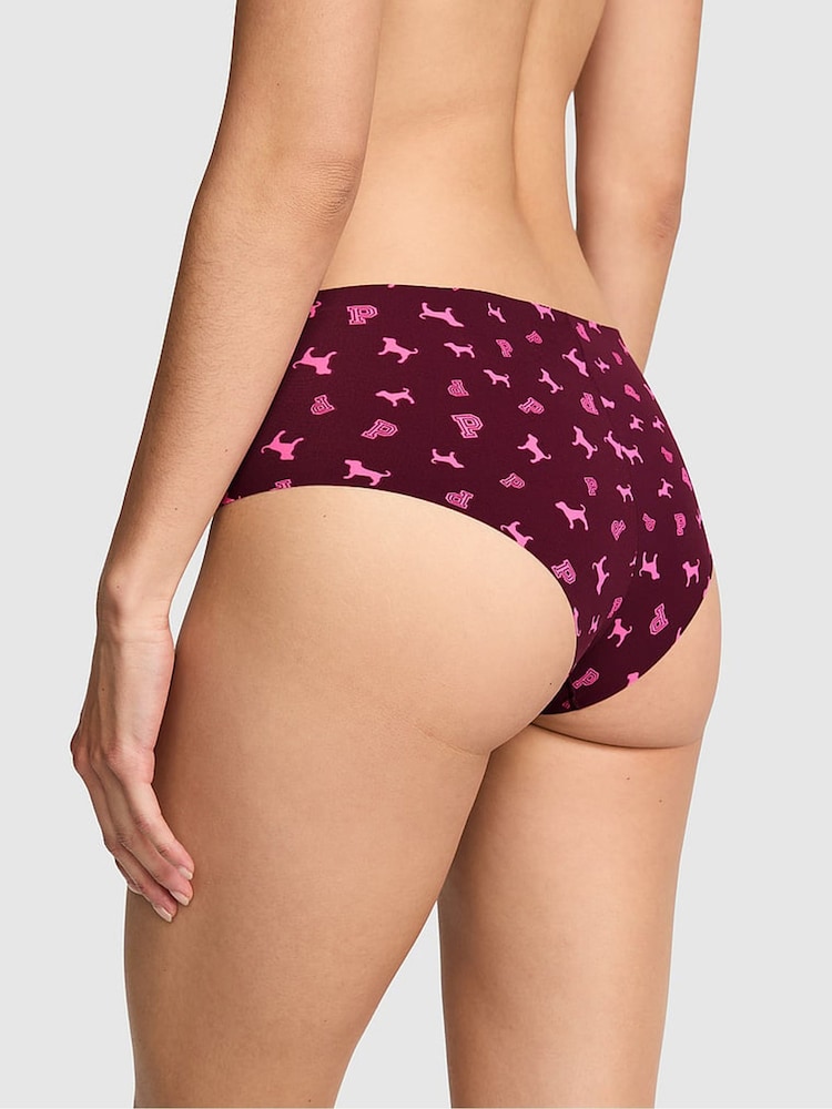 Victoria's Secret PINK Purple Rose Dog Print Cheeky No Show Knickers - Image 2 of 2 Victoria's Secret PINK Purple Rose Dog Print Cheeky No Show Knickers - Image 2 of 2