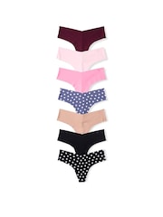 Victoria's Secret Pink/Blue/Black/Nude Thong 7 Pack Knickers - Image 1 of 1