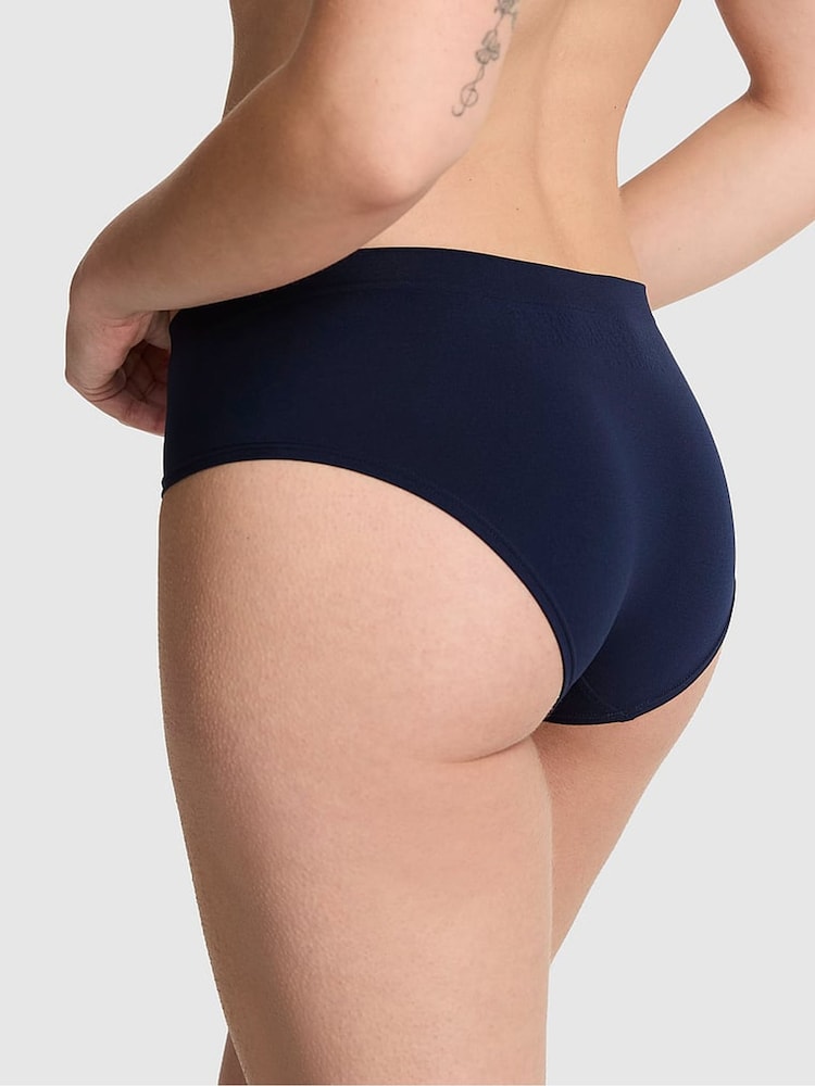 Victoria's Secret Pink Noir Navy Blue Hipster Seamless Knickers - Image 2 of 2 Victoria's Secret Pink Noir Navy Blue Hipster Seamless Knickers - Image 2 of 2