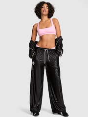 Victoria's Secret Pink Black Mesh Wide Leg Pants - Image 2 of 3