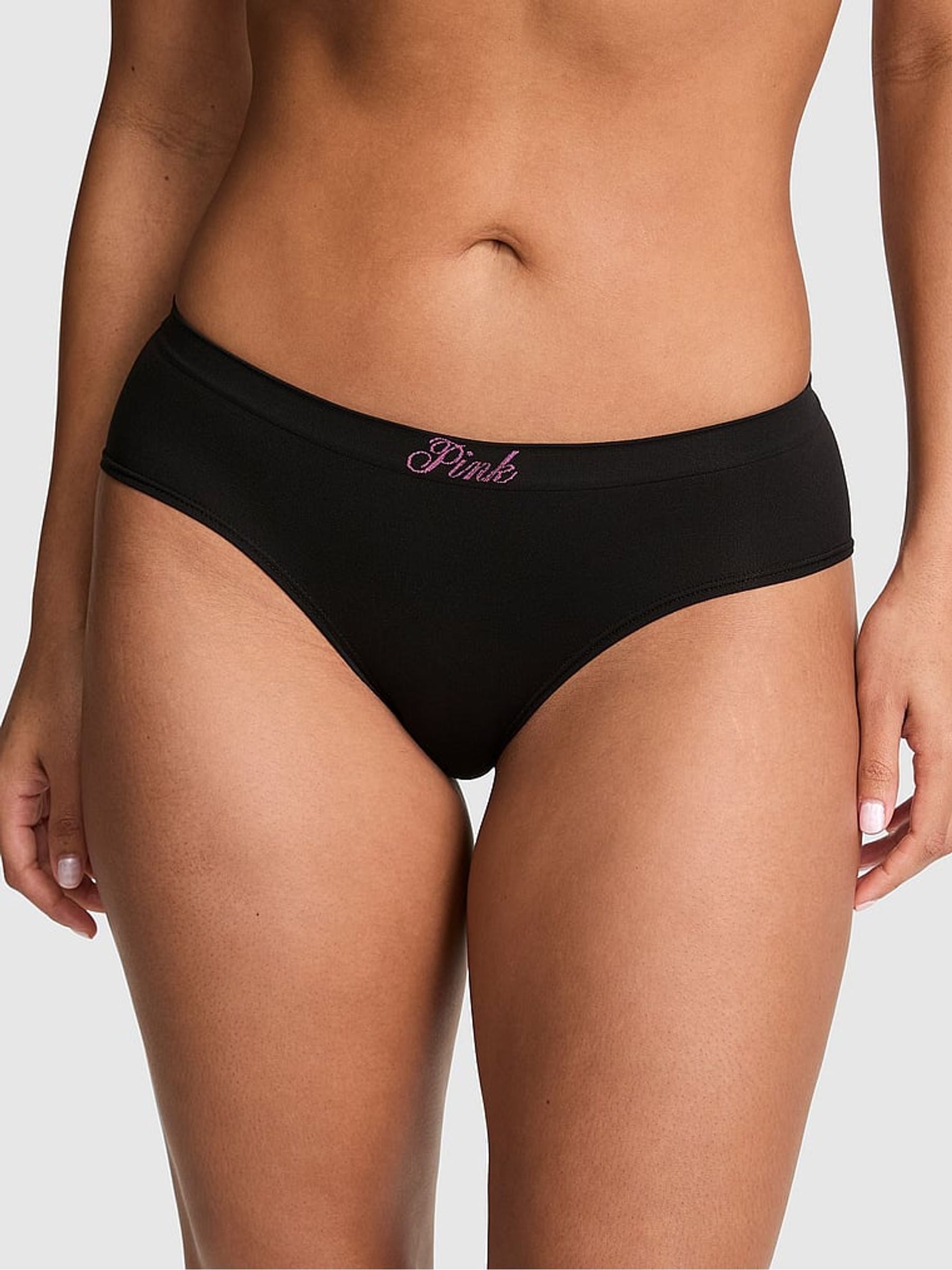 Victoria's Secret PINK Black Hipster Seamless Knickers