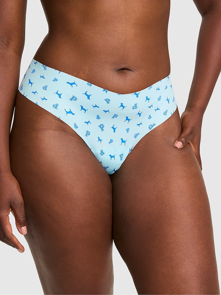 Victoria's Secret PINK Stream Blue Dog Print Thong No Show Knickers - Image 1 of 2