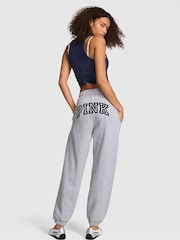 Victoria's Secret PINK Grey and Black Cuffed Fleece Joggers - Image 2 of 2