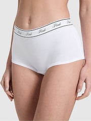 Victoria's Secret PINK Black/White/Nude/Brown/Pink Boyshort 5 Pack Logo Knickers - Image 2 of 3