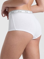 Victoria's Secret PINK Black/White/Nude/Brown/Pink Boyshort 5 Pack Logo Knickers - Image 3 of 3