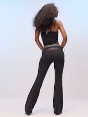 Victoria's Secret PINK Charcoal Heather Grey Foldover Leggings - Image 1 of 3