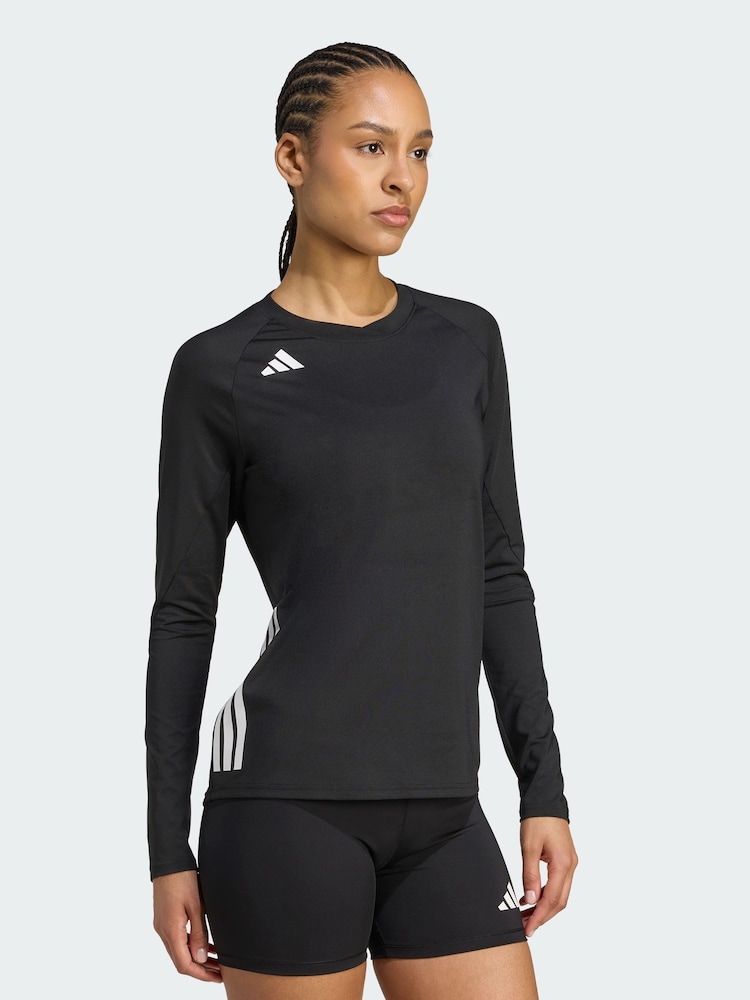 adidas Black Hilo Long Sleeve Volleyball Jersey - Image 1 of 7