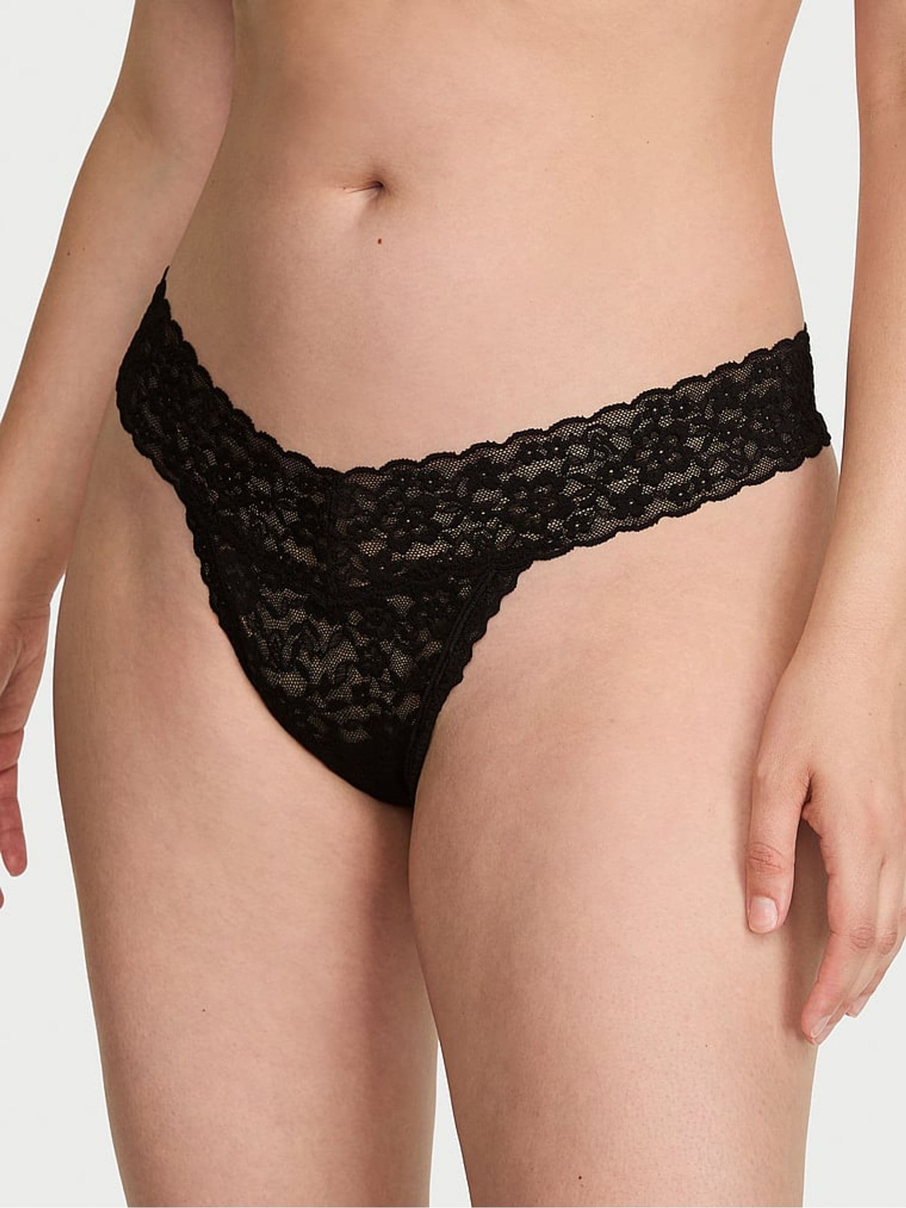 Victoria's Secret Black Thong Keyhole Knickers