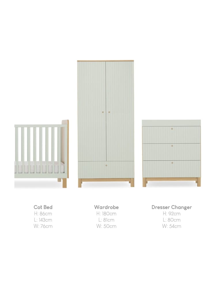Cuddleco Green Remi 3 Piece Nursery Furniture Set - Image 6 of 6
