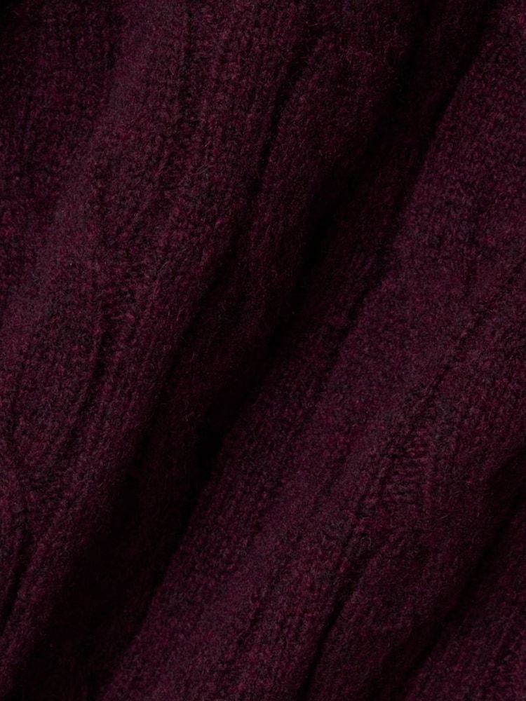 Lacoste Classic Fit Cable Knit Carded Wool Crew Neck Sweater - Imaginea 3 din 3