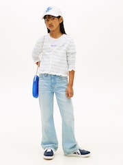 Tommy Hilfiger Blue Distressed Flared Leg Jeans - Image 2 of 5