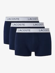 Lacoste Blue Stretch Cotton Boxer Trunks 3 Pack - Image 1 of 5