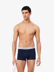 Lacoste Blue Stretch Cotton Boxer Trunks 3 Pack - Image 2 of 5