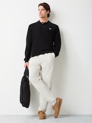 Lacoste Black Classic Fit Long Sleeved Knitted Polo Shirt - Image 2 of 6