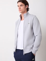 Lacoste Silver Regular Fit Zipped Fleece Sweatshirt - Image 1 of 8