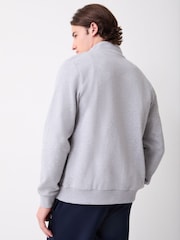 Lacoste Silver Regular Fit Zipped Fleece Sweatshirt - Image 3 of 8
