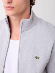 Lacoste Silver Regular Fit Zipped Fleece Sweatshirt - Image 4 of 8