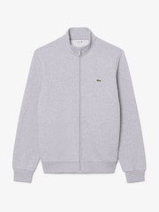 Lacoste Silver Regular Fit Zipped Fleece Sweatshirt - Image 5 of 8