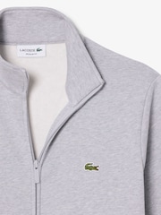 Lacoste Silver Regular Fit Zipped Fleece Sweatshirt - Image 6 of 8