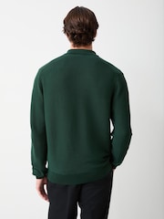 Lacoste Green Classic Fit Long Sleeved Knitted Polo Shirt - Image 2 of 6