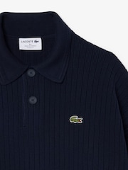 Lacoste Blue Relaxed Fit Made in France Long Sleeved Polo Sweater - Image 3 of 3