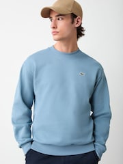 Lacoste Sky Blue Classic Fit Fleece Sweatshirt - Image 1 of 7