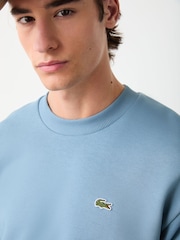 Lacoste Sky Blue Classic Fit Fleece Sweatshirt - Image 4 of 7