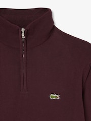 Lacoste Brown Regular Fit Zipped High Neck Cotton Sweater - Image 2 of 4
