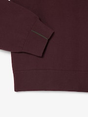 Lacoste Brown Regular Fit Zipped High Neck Cotton Sweater - Image 3 of 4