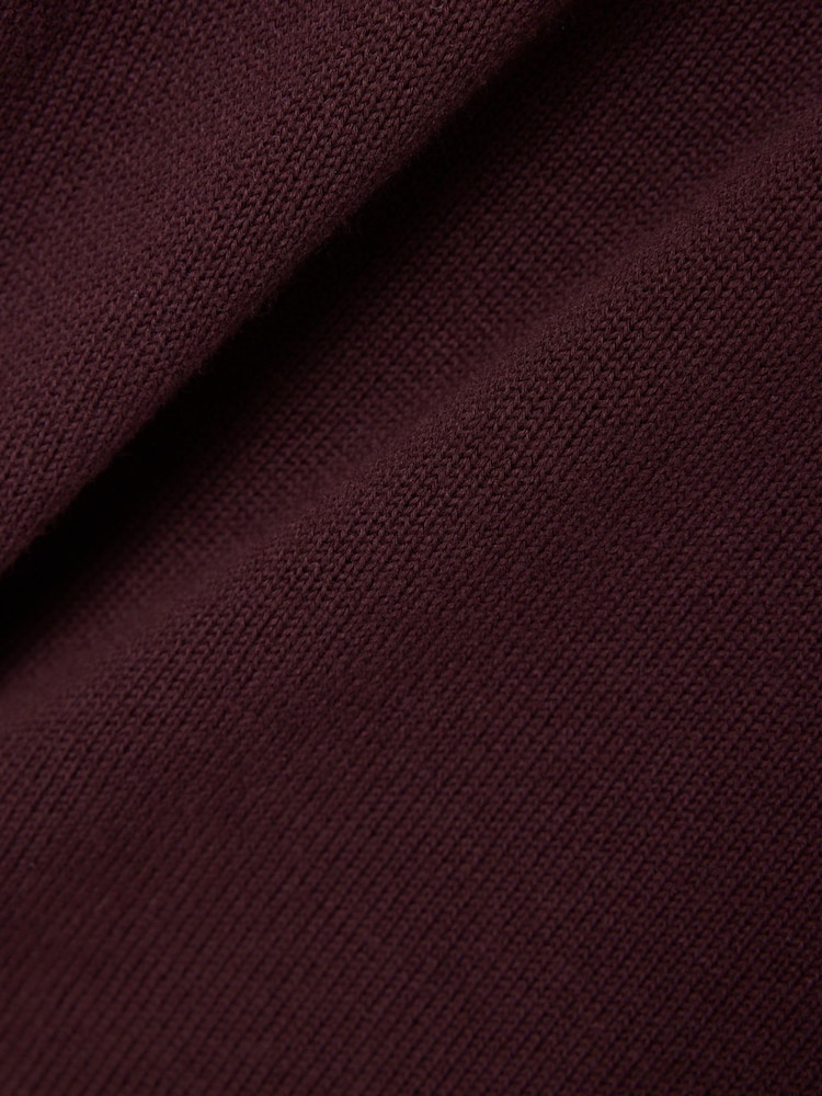 Lacoste Brown Regular Fit Zipped High Neck Cotton Sweater - Image 4 of 4