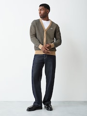 Lacoste Cream Relaxed Fit Knitted Cardigan - Image 2 of 7