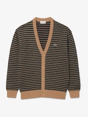 Lacoste Cream Relaxed Fit Knitted Cardigan - Image 5 of 7