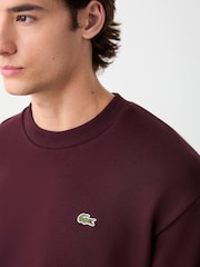 Lacoste Burgundy Classic Fit Fleece Sweatshirt - Image 4 of 4
