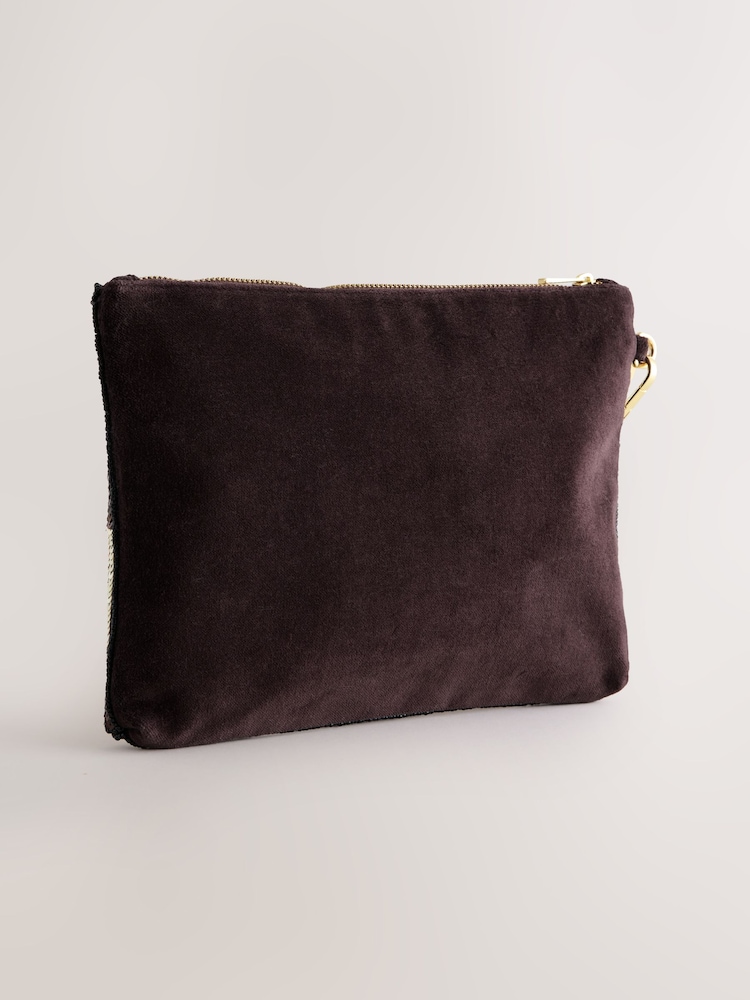 Chocolate Brown Espresso Martini Embellished Pouch - Image 2 of 5