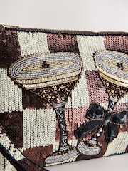 Chocolate Brown Espresso Martini Embellished Pouch - Image 3 of 5