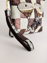 Chocolate Brown Espresso Martini Embellished Pouch - Image 4 of 5