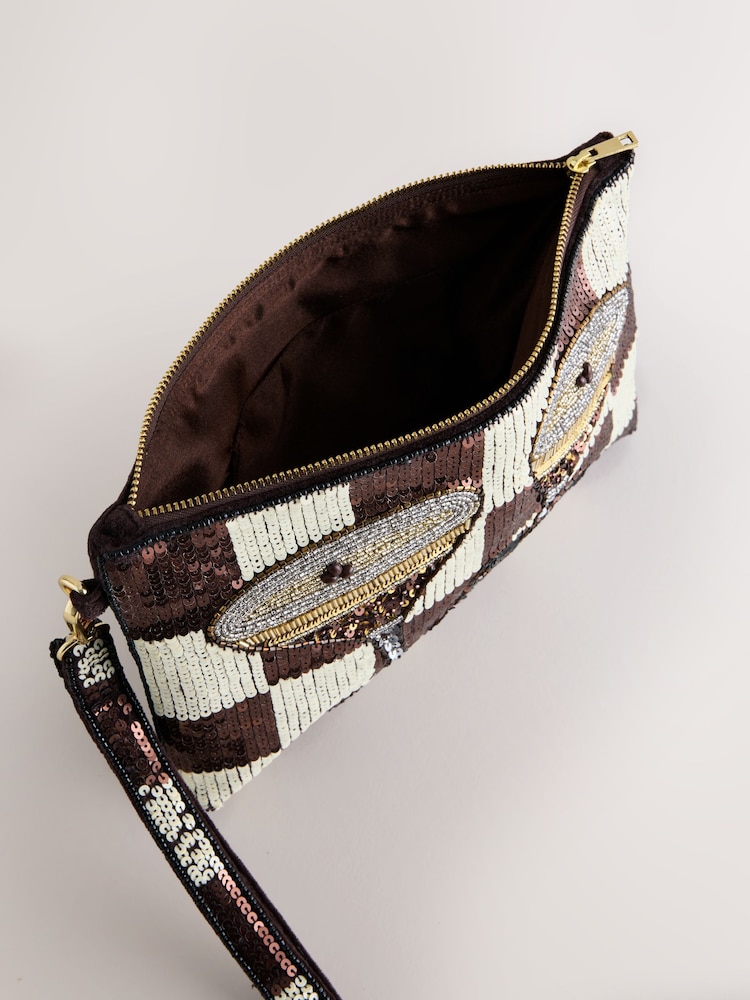 Chocolate Brown Espresso Martini Embellished Pouch - Image 5 of 5