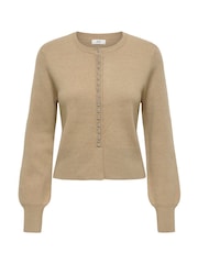 JDY Natural Button Detail Cardigan - Image 4 of 5