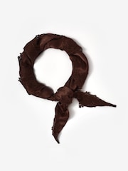 Mint Velvet Brown Satin Lace Trim Scarf - Image 1 of 3