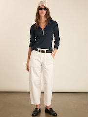 Baukjen Blue Cotton Zip Collar Top - Image 2 of 6