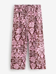 Another Sunday Brown Floral Print Poplin Trousers - Image 1 of 1