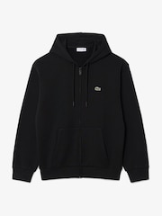Lacoste Black Classic Fit Fleece Zipped Front Hoodie - Image 1 of 3