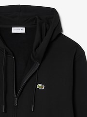 Lacoste Black Classic Fit Fleece Zipped Front Hoodie - Image 2 of 3