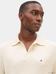 Tommy Hilfiger Natural Relaxed Fit Open Knit Polo Shirt - Image 4 of 5
