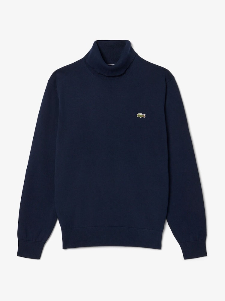 Lacoste Blue Classic Fit Roll Neck Jumper - Image 1 of 3